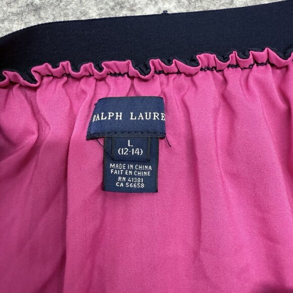 Ralph Lauren Girls Skirt L‎ 12-14 Navy Pink Colorblock Pleated Party School - Picture 4 of 8
